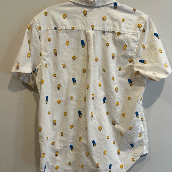 Vans Off The Wall The Simpsons Mens Short Sleeve Button Down Shirt Size Small - Picture 8 of 8